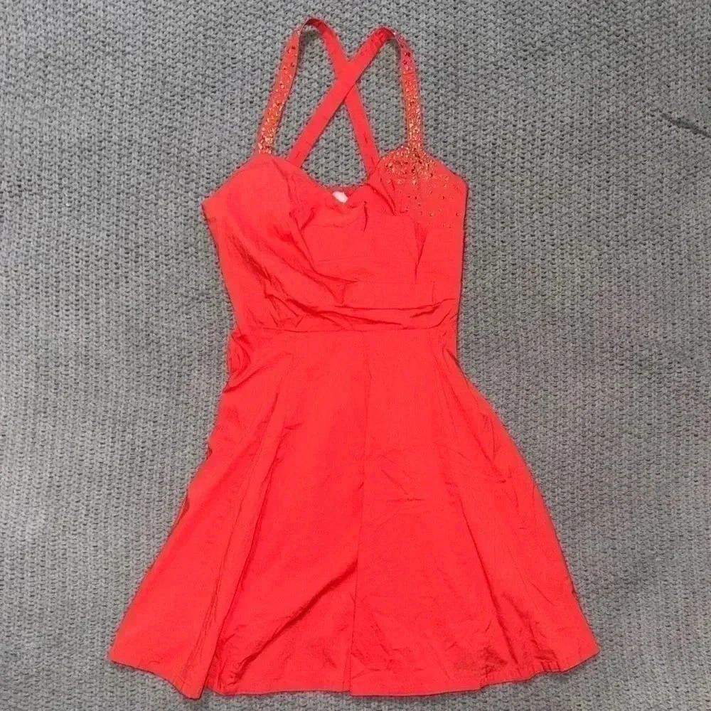 Marilyn Monroe brand XS red sequined crisscrossed dress Midi